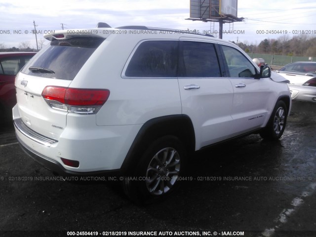 1C4RJEBG5GC448710 - 2016 JEEP GRAND CHEROKEE LIMITED WHITE photo 4