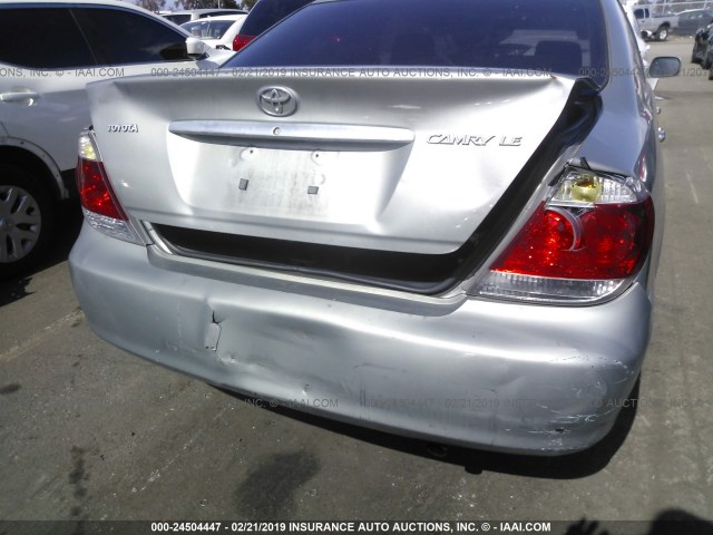 4T1BE32K85U974332 - 2005 TOYOTA CAMRY LE/XLE/SE SILVER photo 6