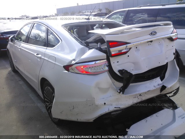 3FA6P0RU5JR233200 - 2018 FORD FUSION TITANIUM/PLATINUM HEV WHITE photo 3