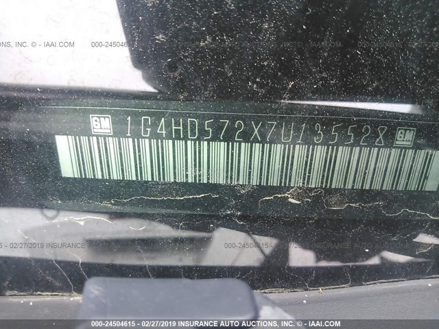 1G4HD572X7U135528 - 2007 BUICK LUCERNE CXL GREEN photo 9