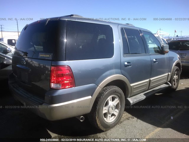 1FMRU17L63LA21225 - 2003 FORD EXPEDITION EDDIE BAUER BLUE photo 4