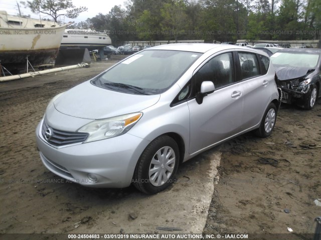 3N1CE2CP8EL409279 - 2014 NISSAN VERSA NOTE S/S PLUS/SV/SL SILVER photo 2