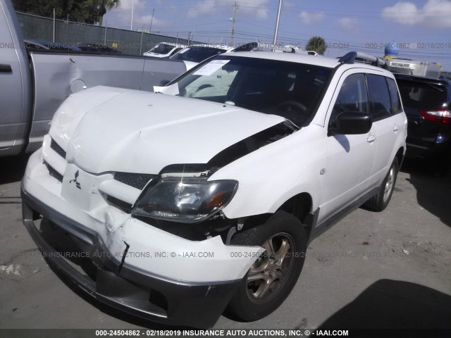 JA4LX31F54U042248 - 2004 MITSUBISHI OUTLANDER LS WHITE photo 2