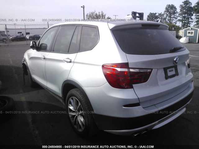 5UXWX9C5XE0D30464 - 2014 BMW X3 XDRIVE28I SILVER photo 3