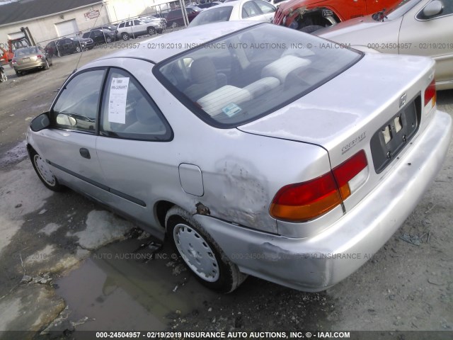 1HGEJ6221VL012766 - 1997 HONDA CIVIC DX SILVER photo 3