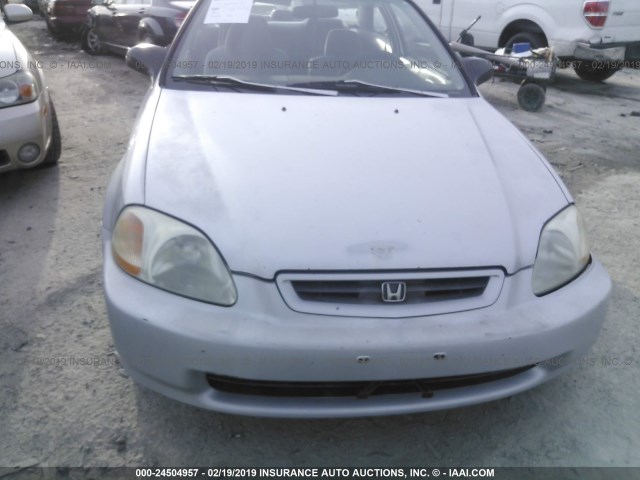 1HGEJ6221VL012766 - 1997 HONDA CIVIC DX SILVER photo 6