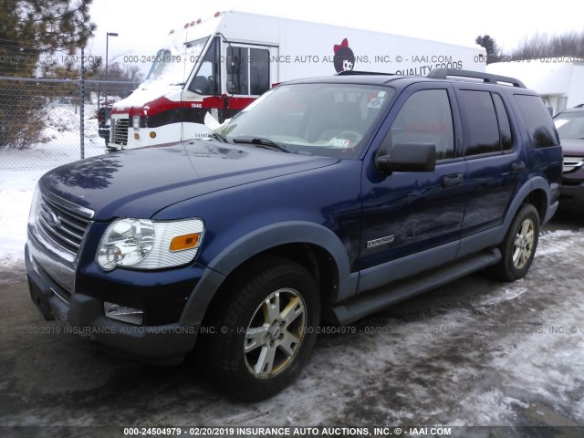 1FMEU73E26UA08382 - 2006 FORD EXPLORER XLT BLUE photo 2