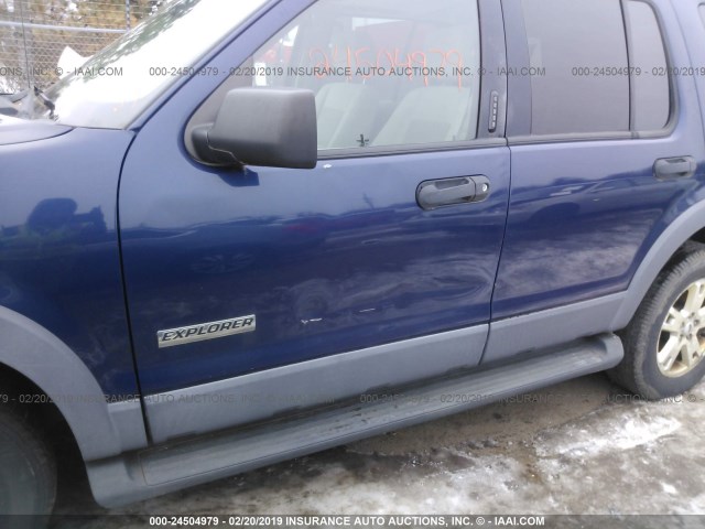 1FMEU73E26UA08382 - 2006 FORD EXPLORER XLT BLUE photo 6