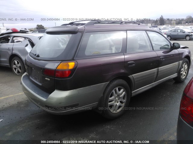 4S3BH6752Y7632684 - 2000 SUBARU LEGACY OUTBACK AWP 勃艮第红 照片 4