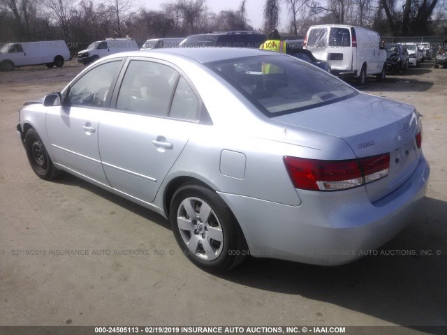 5NPET46C06H147436 - 2006 HYUNDAI SONATA GL SILVER photo 3