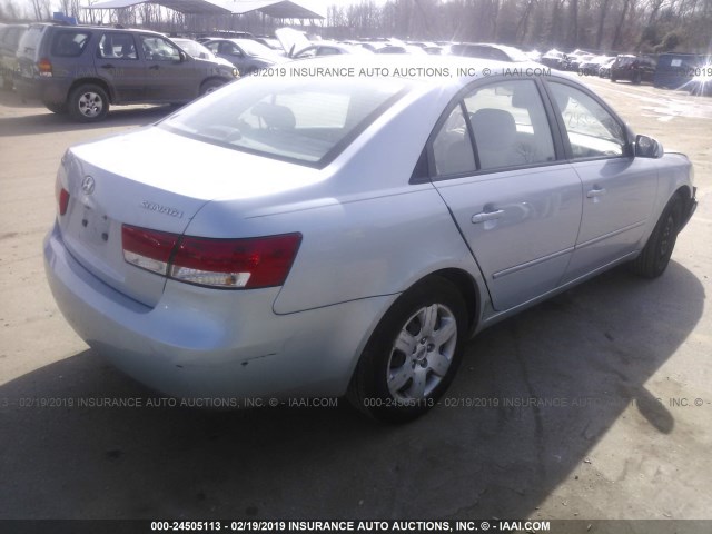 5NPET46C06H147436 - 2006 HYUNDAI SONATA GL SILVER photo 4