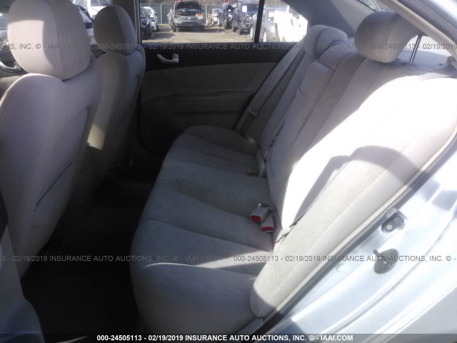 5NPET46C06H147436 - 2006 HYUNDAI SONATA GL SILVER photo 8