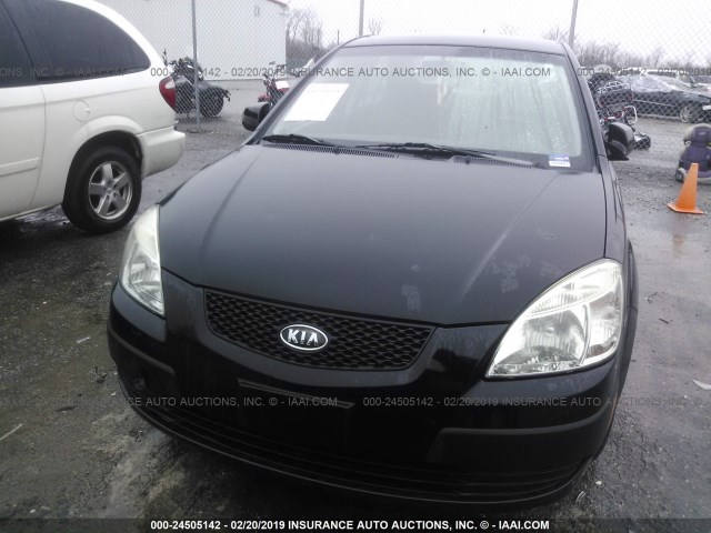 KNADE123786394411 - 2008 KIA RIO LX/SX BLACK photo 6