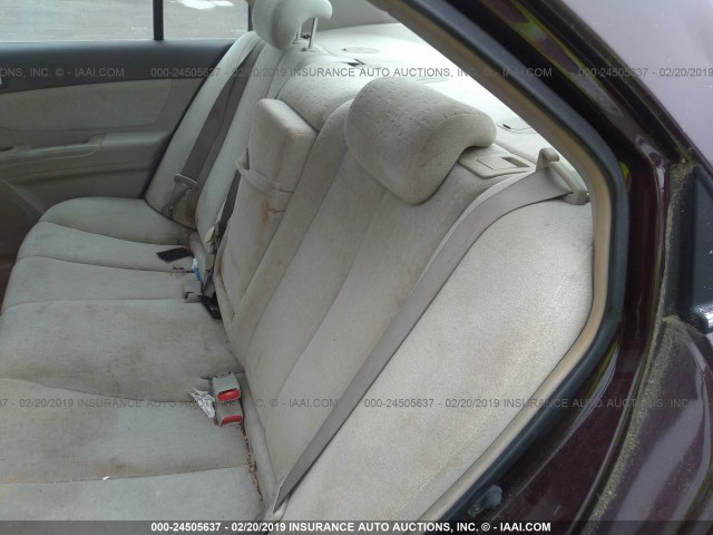 5NPEU46F26H040623 - 2006 HYUNDAI SONATA GLS/LX PURPLE photo 8