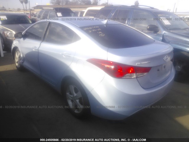 KMHDH4AE9CU421834 - 2012 HYUNDAI ELANTRA GLS/LIMITED Light Blue photo 3