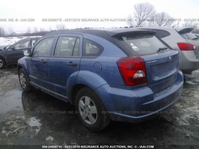 1B3HB28B07D309423 - 2007 DODGE CALIBER BLUE photo 3