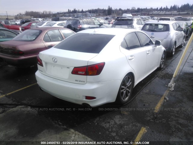 JTHBK262685064645 - 2008 LEXUS IS 250 WHITE photo 4