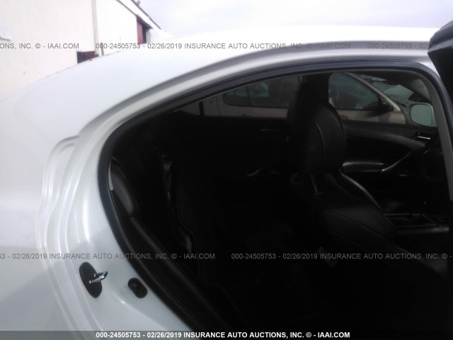 JTHBK262685064645 - 2008 LEXUS IS 250 WHITE photo 8