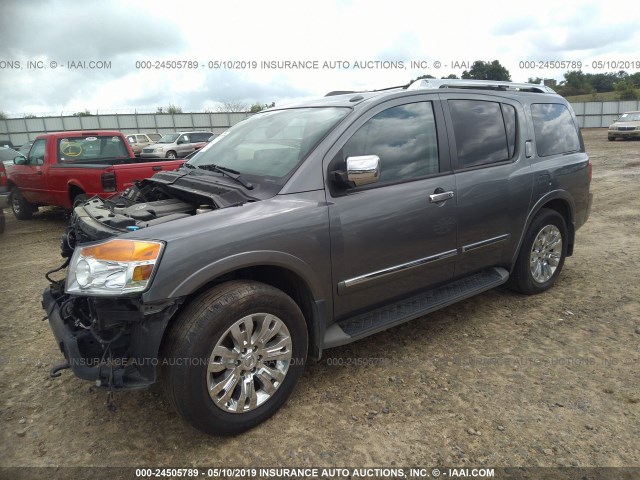 5N1BA0NF7FN613551 - 2015 NISSAN ARMADA PLATINUM GRAY photo 2