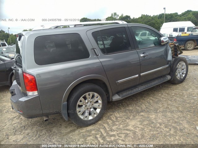 5N1BA0NF7FN613551 - 2015 NISSAN ARMADA PLATINUM GRAY photo 4