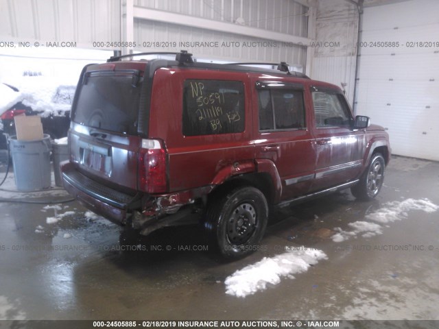 1J8HG48K47C626888 - 2007 JEEP COMMANDER RED photo 4
