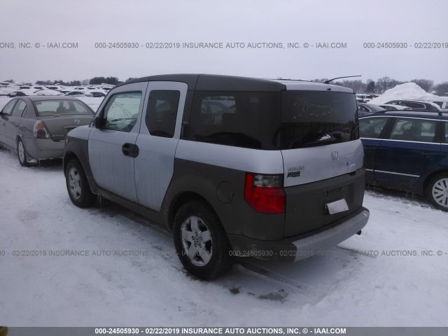 5J6YH28593L015309 - 2003 HONDA ELEMENT EX GRAY photo 3