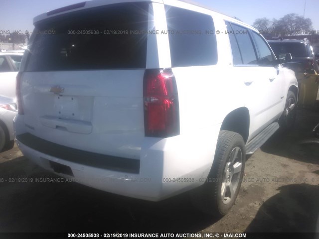 1GNSCAKC8GR300315 - 2016 CHEVROLET TAHOE C1500  LS WHITE photo 4