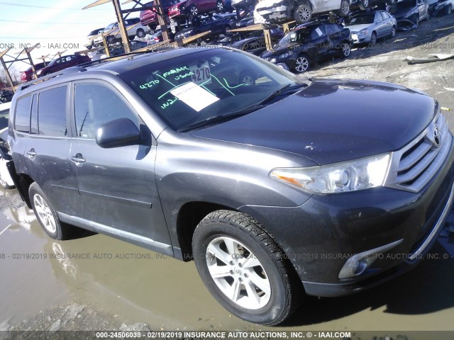 5TDBK3EH2CS107135 - 2012 TOYOTA HIGHLANDER SE GRAY photo 1