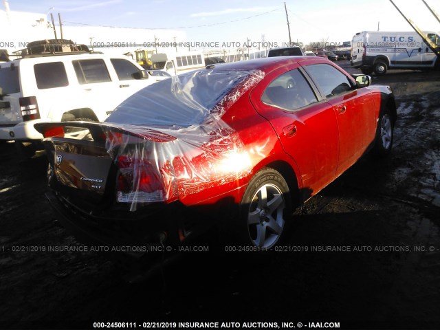 2B3KA33V09H501527 - 2009 DODGE CHARGER SXT RED photo 4