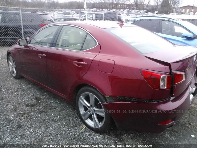 JTHBF5C28C5166225 - 2012 LEXUS IS 250 RED photo 3