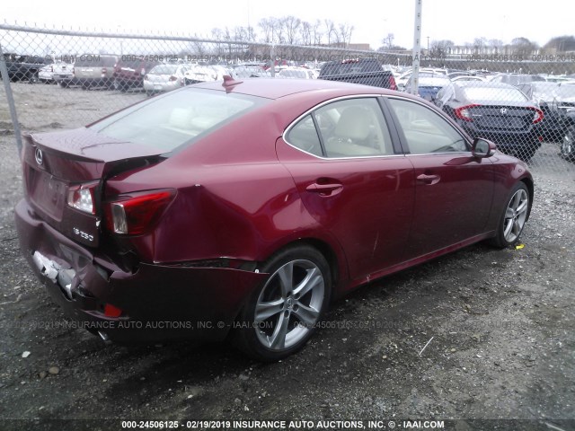 JTHBF5C28C5166225 - 2012 LEXUS IS 250 RED photo 4