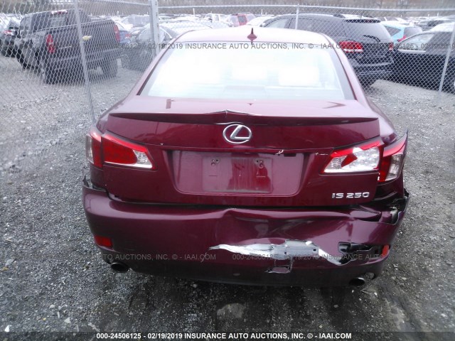 JTHBF5C28C5166225 - 2012 LEXUS IS 250 RED photo 6