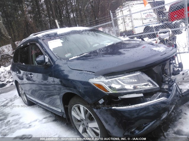 5N1AR2MM4FC612353 - 2015 NISSAN PATHFINDER S/SV/SL/PLATINUM BLUE photo 1