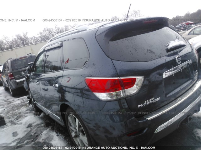 5N1AR2MM4FC612353 - 2015 NISSAN PATHFINDER S/SV/SL/PLATINUM BLUE photo 3