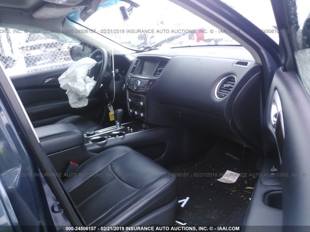 5N1AR2MM4FC612353 - 2015 NISSAN PATHFINDER S/SV/SL/PLATINUM BLUE photo 5