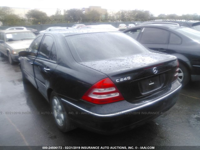 WDBRF61J23F407771 - 2003 MERCEDES-BENZ C 240 BLACK photo 3