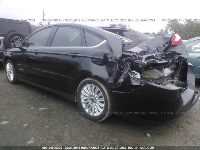 3FA6P0UU1GR123910 - 2016 FORD FUSION S HYBRID BLACK photo 3