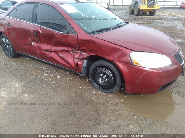 1G2ZG57B694190985 - 2009 PONTIAC G6 MAROON photo 6