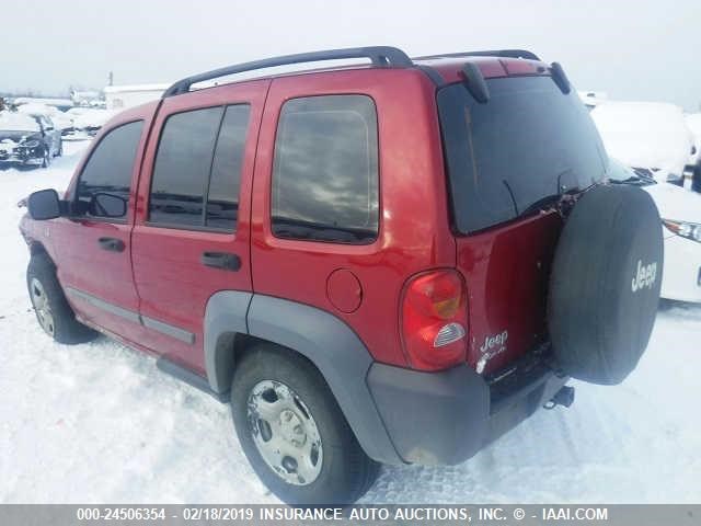 1J4GL48K15W702474 - 2005 JEEP LIBERTY SPORT RED photo 3