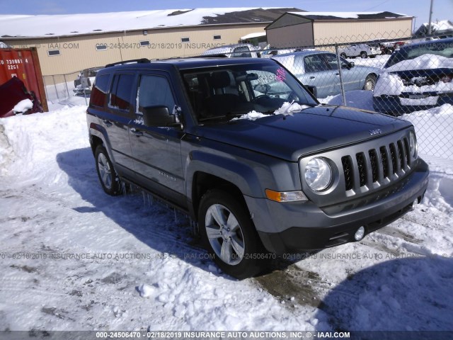 1C4NJRFB9CD672412 - 2012 JEEP PATRIOT LATITUDE GRAY photo 1