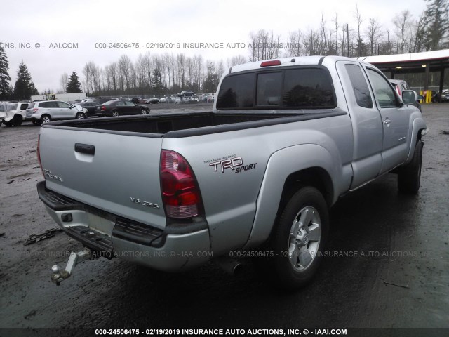 5TEUU42N56Z221723 - 2006 TOYOTA TACOMA ACCESS CAB ვერცხლისფერი ფოტო 4