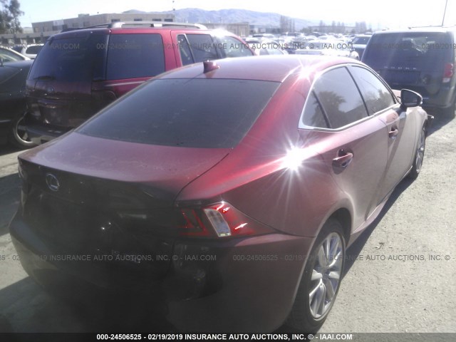 JTHBF1D29E5006817 - 2014 LEXUS IS 250 RED photo 4