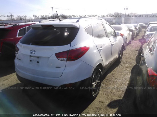 KM8JUCAG7EU844800 - 2014 HYUNDAI Tucson GLS/LIMITED/SE WHITE photo 4