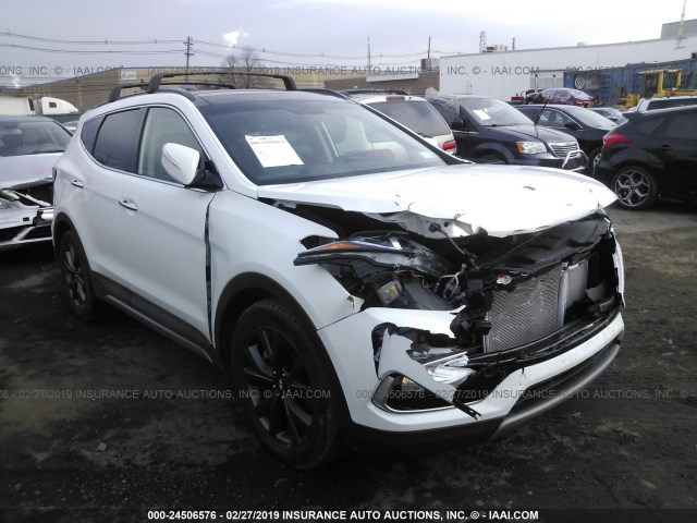 5NMZWDLA1JH084123 - 2018 HYUNDAI SANTA FE SPORT  WHITE photo 1