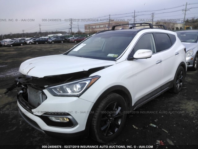 5NMZWDLA1JH084123 - 2018 HYUNDAI SANTA FE SPORT  WHITE photo 2