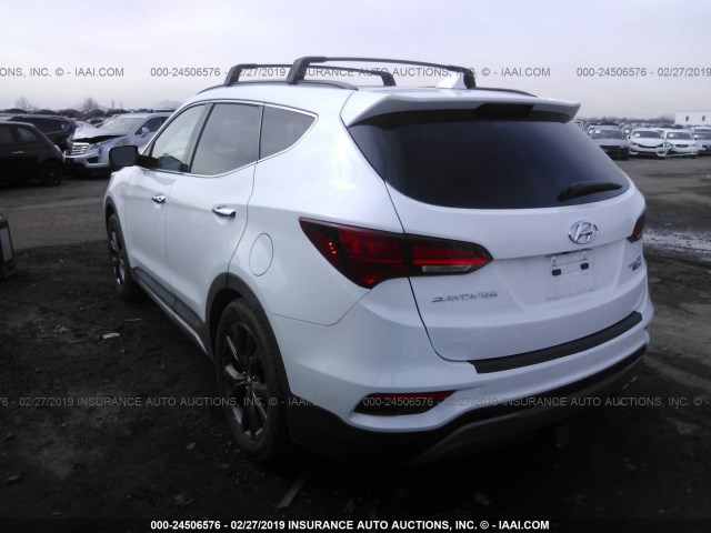 5NMZWDLA1JH084123 - 2018 HYUNDAI SANTA FE SPORT  WHITE photo 3