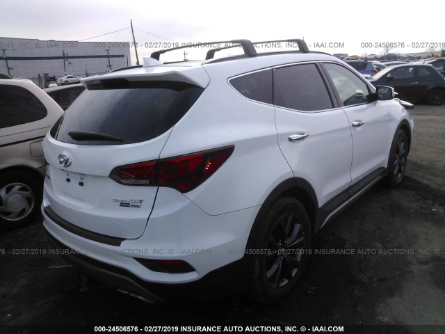 5NMZWDLA1JH084123 - 2018 HYUNDAI SANTA FE SPORT  WHITE photo 4