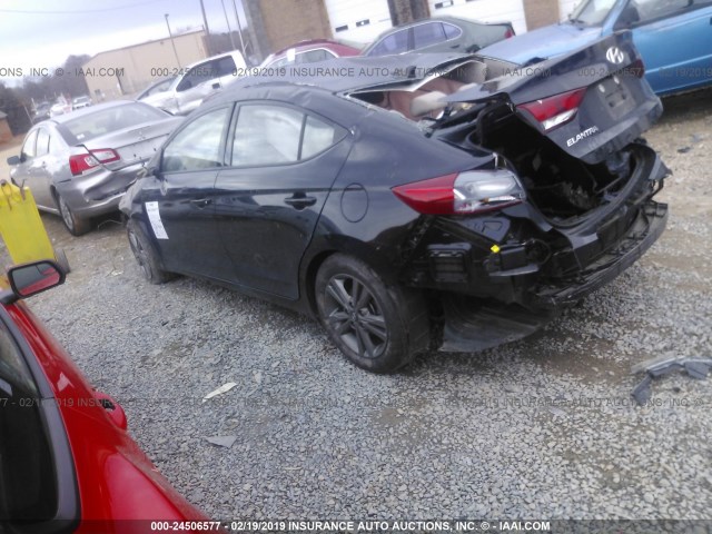 5NPD84LF4JH230291 - 2018 HYUNDAI ELANTRA SEL/VALUE/LIMITED BLACK photo 3