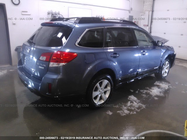 4S4BRBCC1E3244645 - 2014 SUBARU OUTBACK 2.5I PREMIUM BLUE photo 4