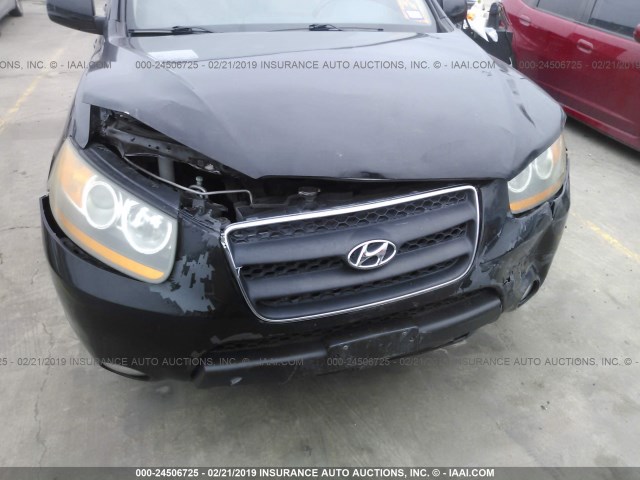 5NMSH13E89H303460 - 2009 HYUNDAI SANTA FE SE/LIMITED BLACK photo 6